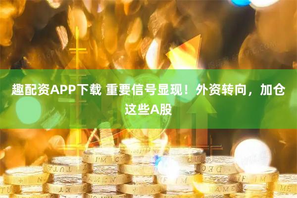 趣配资APP下载 重要信号显现！外资转向，加仓这些A股